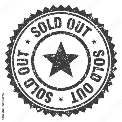 sold out black grunge round stamp. sold out stamp