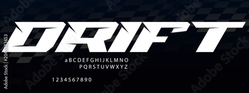 Photography Drift Racing Font Alphabet — Dynamic Motorsport Display Typeface Inspired by Sid