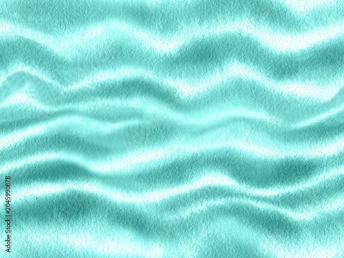 Vibrant blue-green gradient with atmospheric texture of wavy horizontal stripes and soft transition of light. Calm and modern abstract seamless pattern for background