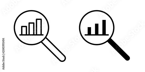 
Business analytics icon in outline and solid style, isolated on white background. Perfect for data driven decisions, performance tracking, and corporate reporting features in mobile and web design