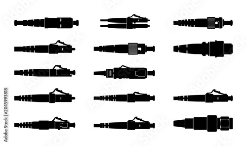 Collection of fiber optic connector types