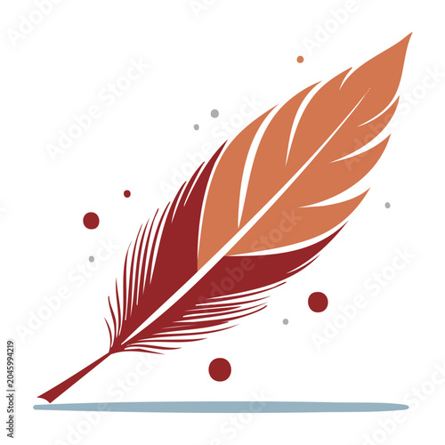 Stylized feather illustration with dots