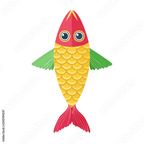 Stylized flat design fish illustration
