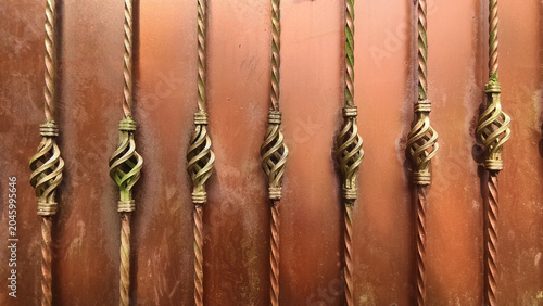 Obraz na plátně decorative wrought iron fence balusters featuring a twisted design and forged ba