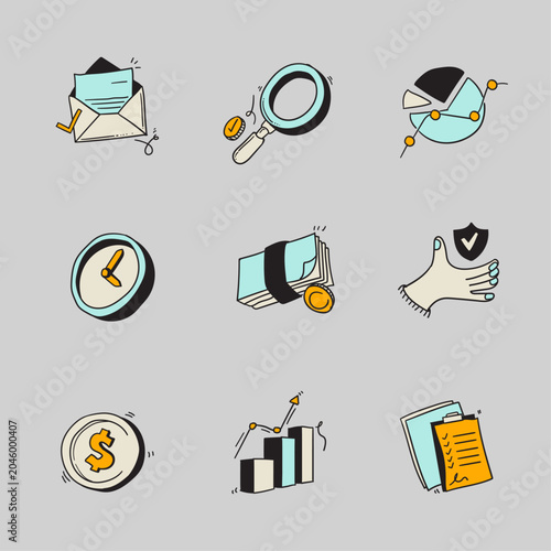 Business and Finance Hand Drawn Elements Collection
