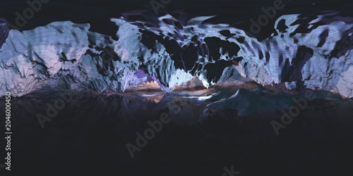 Dungeon, cave, underground lake, HDRI, environment map , Round panorama, spherical panorama, equidistant projection, panorama 360, 3d rendering