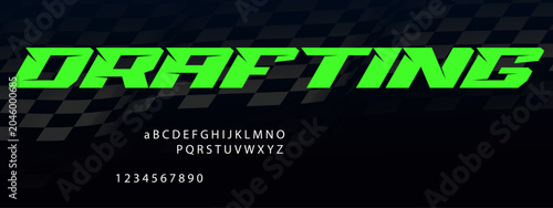 Cuadro en lienzo Drafting Racing Font Alphabet — Aerodynamic Motorsport Display Typeface Inspired
