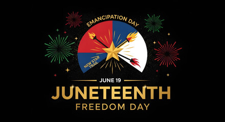 Juneteenth Freedom Day Celebrations with Fireworks