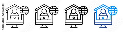 Remote Work Multiple Outline Collection Set