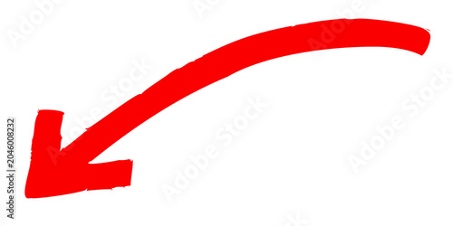 Tableau sur toile Hand drawn red arrow pointing PNG image design