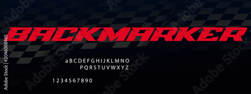 Bilde på lerret Backmarker Racing Font Alphabet — High‑Speed Motorsport Display Typeface