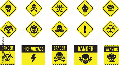 Hazard and Warning Safety Signs Collection