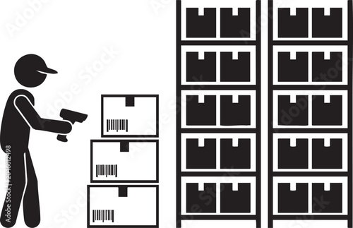 Inventory Control And Warehouse Stock Management Concept