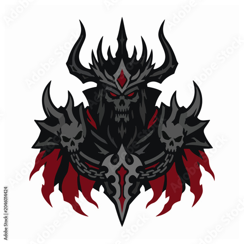 Dark Skull King Warrior Mascot Vector Logo Design