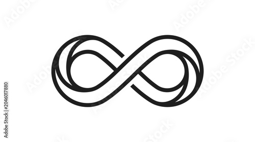 Photos Black infinity symbol on white background.