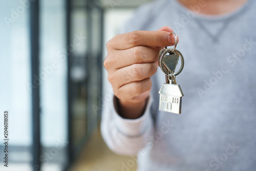 Tableau sur toile Real Estate Investment Key Handover For Property Ownership Mortgage Approval And