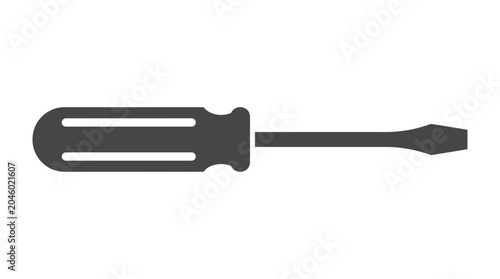 Cuadro en lienzo Grey flathead screwdriver hand tool illustration.