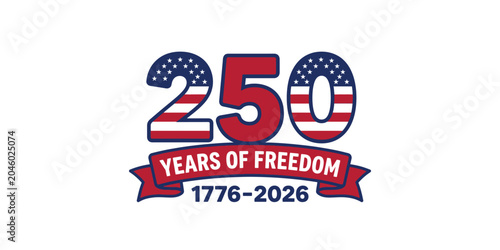 Принти на полотні 250 year celebration logo american independence anniversary design with stars an