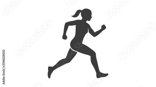 Fotografie Silhouette of a woman running for fitness and marathon.