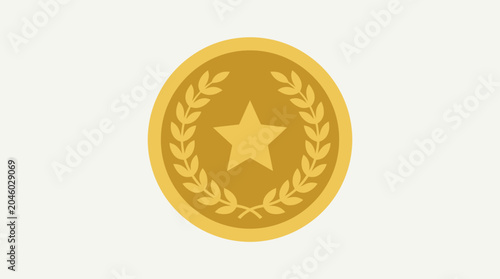 Quadro su tela Golden star award emblem icon design.