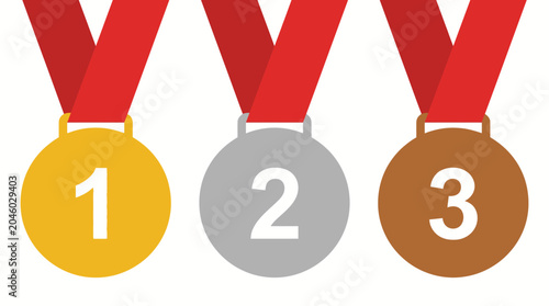 Tableau sur toile Medals for first, second, and third place winners.