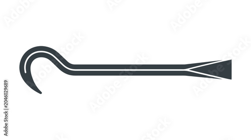 Photos Steel pry bar tool icon on white background.