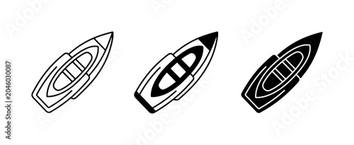 Foto Rowboat Icons, Nautical Vessel Vector Set, Watercraft Graphics for Marine Design