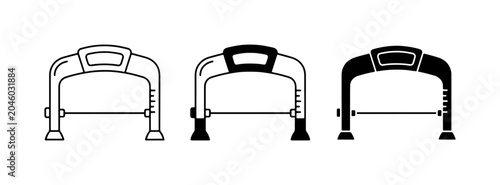 Tableau sur toile Hacksaw Icons Set, Metal Cutting Tool Vector Graphics, Hand Saw Equipment