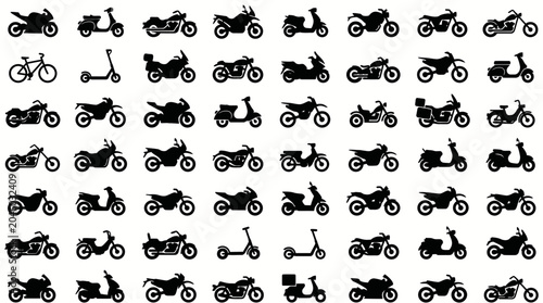 Foto Collection of various motorcycle silhouettes.