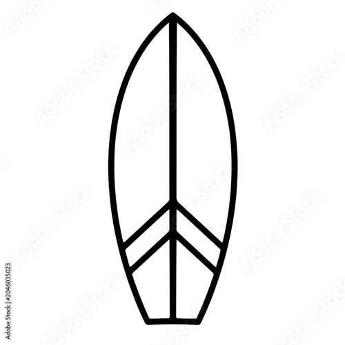Foto Simple Surfboard Illustration, Summer Water Sports Icon, Surfing Equipment, Isol