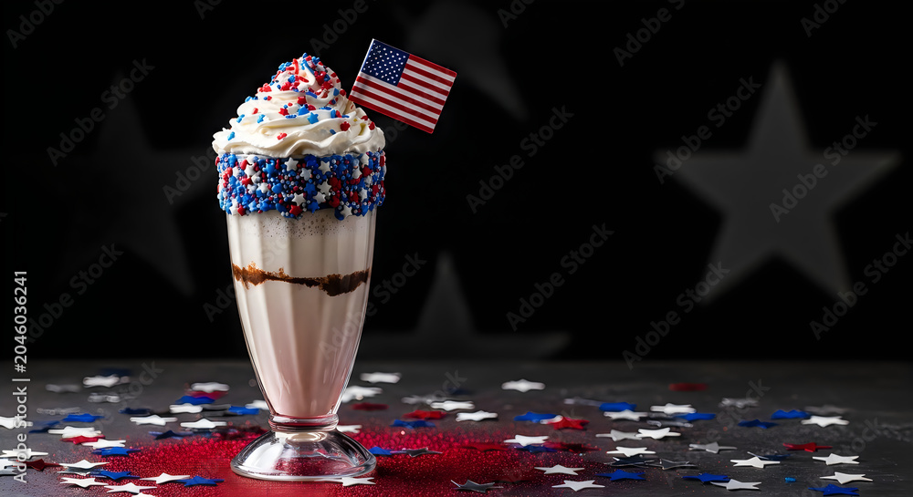 Naklejka premium Lego ice cream cone with american flag on top in pixel art style
