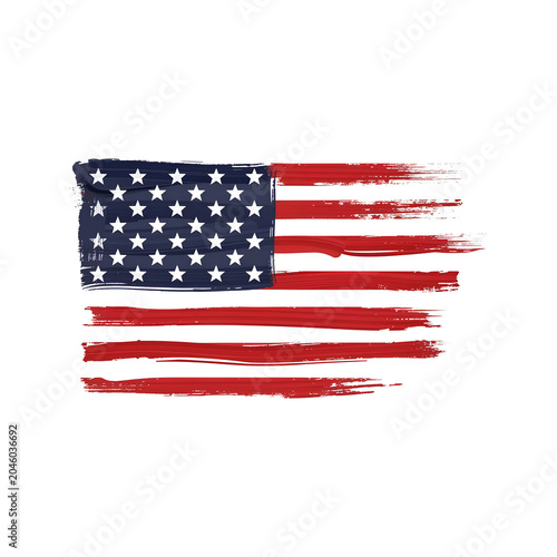 Patriotic American Flag Brushstroke Design