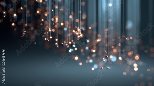 Dazzling light particles falling abstract digital space visual art ethereal environment close-up view sparkling concept