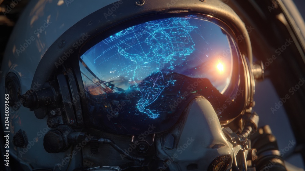 Obraz premium Astronaut's view of earth and space outer space digital illustration futuristic close-up perspective exploration concept