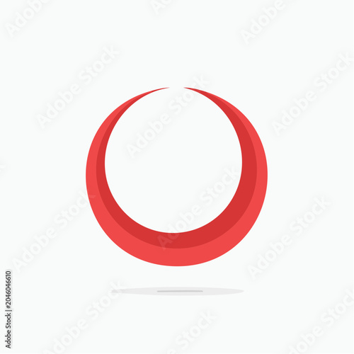 Red Crescent Moon Logo on White Background