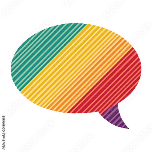 Speech bubble with rainbow stripes