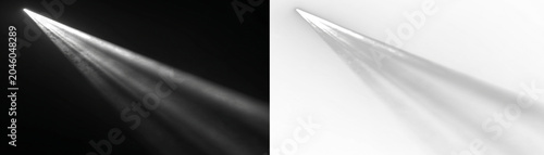 Tableau sur toile Studio spotlight beam png with white glowing rays, elegant stage illumination, transparent background and professional presentation lighting effect