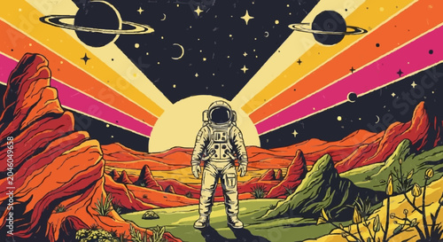 Retro Cosmic Explorer Vintage Space Adventure
