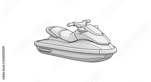 Modern personal watercraft jet ski outline