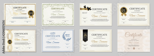 Foto A set of certificate and diploma templates