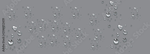 Realistic water drops PNG. Drops on surfaces, glass or windows after rain or from condensation. Water drops on an isolated transparent background.