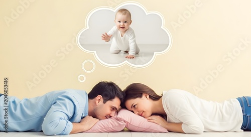 Man and woman dreaming about a baby