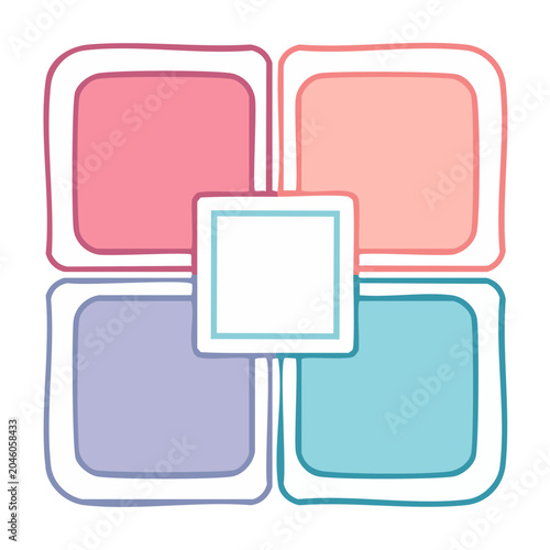 Infographic template with colorful squares on white background
