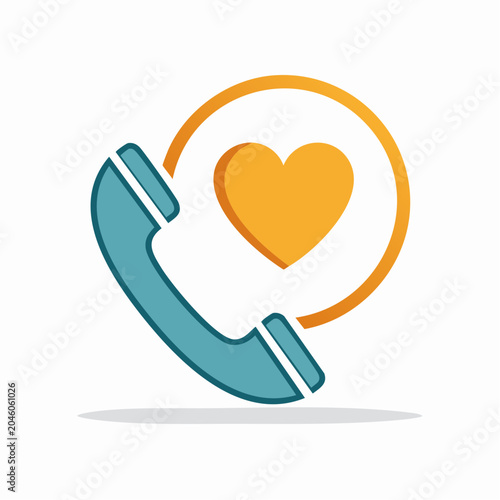 Phone icon with heart symbol
