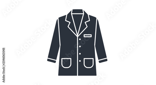 Foto Professional Dark Lab Coat Depicting Scientific Attire and Medical Uniformity fo