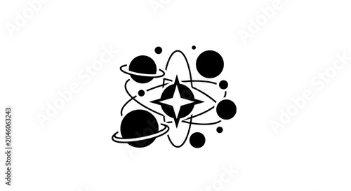 Cosmic Dance Stellar Formation Planetary Orbits and Celestial Mechanics Depicting The Vastness and Interconnectedness of The Universe.