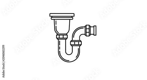 Plumbing trap component a P-trap for sink drainage preventing sewer gas escape and ensuring sanitary conditions a vital part of household pipework systems for wastewater management and building infras