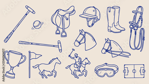 Bild auf Leinwand polo horse riding pattern, professional polo club background, stable sports equi