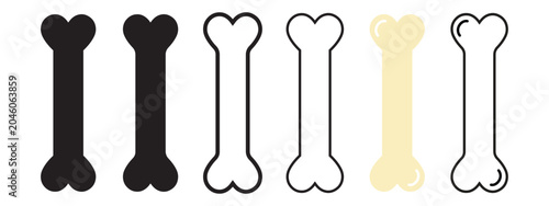Tableau sur toile Bone Vector Icon Set, Dog Bone Symbols and Puppy Nutrition Pet Care Illustration