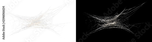 Canvastavla Black background spider web illustration with horror gothic design